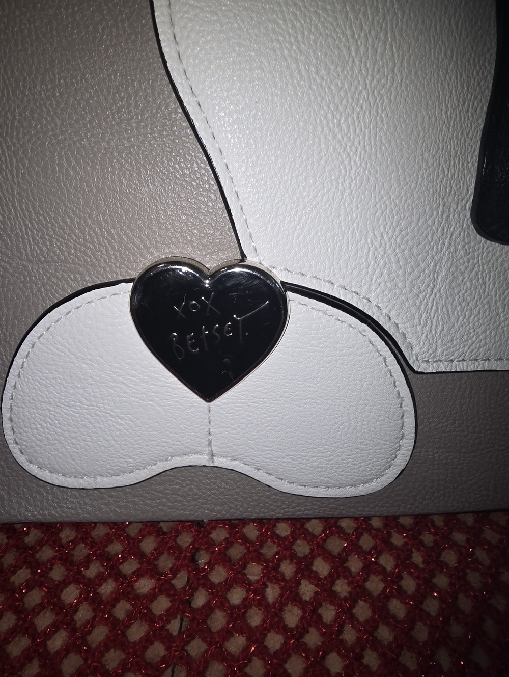 Betsey Johnson Black White Gray Puppy Applique Crossbody In Preloved Condition - Picture 3 of 12